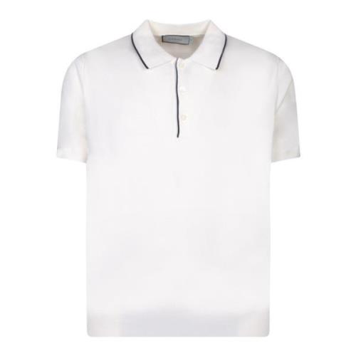 Canali Polo T-shirt med kontrasterande kanter White, Herr
