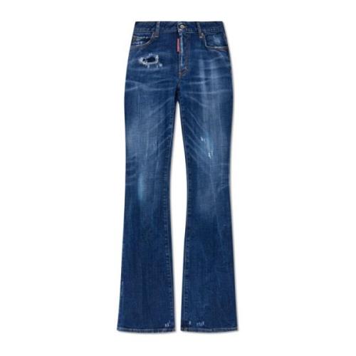 Dsquared2 Jeans med mediumhög midja och utsvängda ben Blue, Dam