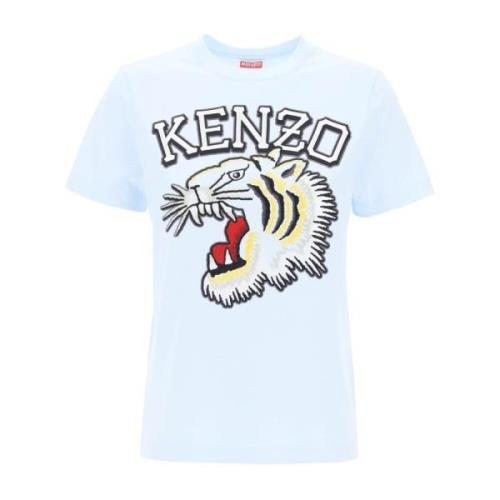 Kenzo Tiger Varsity Crew-Neck T-Shirt Blue, Dam