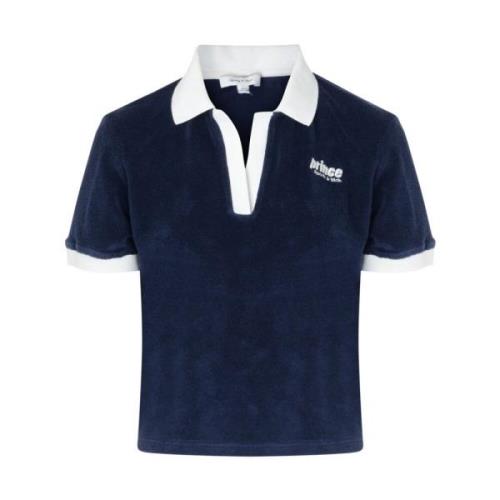 Sporty & Rich Navy Terry Polo Shirt Blue, Dam