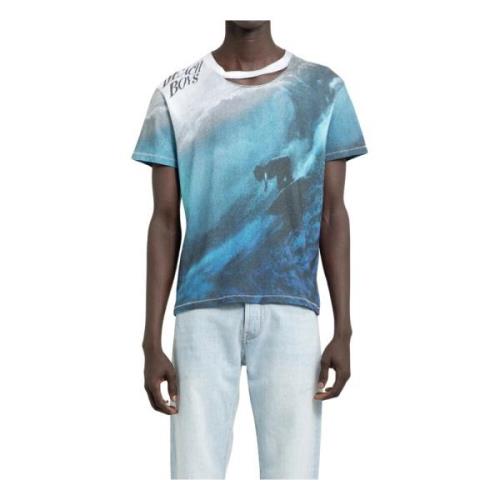 ERL Riven Krage Beach Boys T-Shirt Blue, Herr