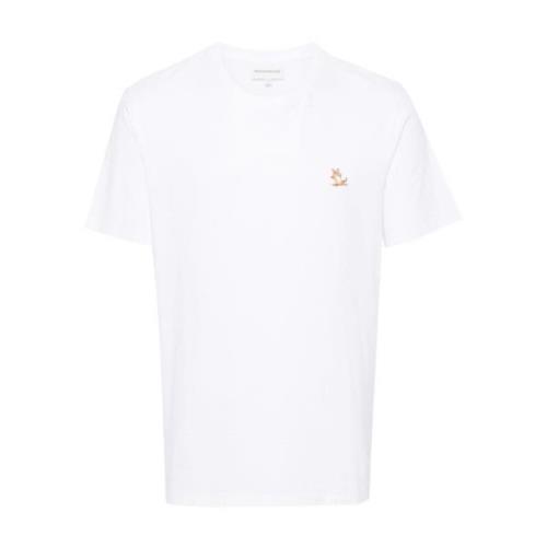 Maison Kitsuné T-shirts och Polos med Signatur Rävmotiv White, Herr