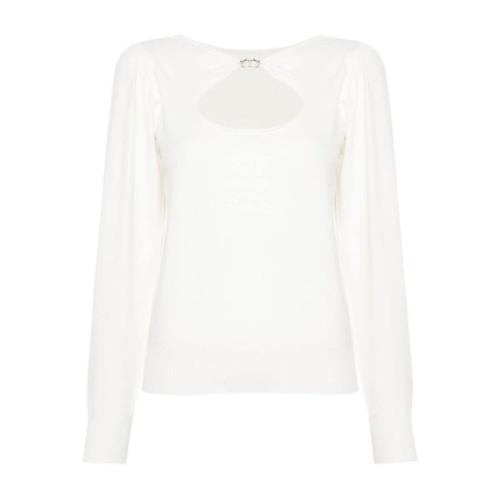 Twinset Vita Stickade Tröjor med Utskärning White, Dam
