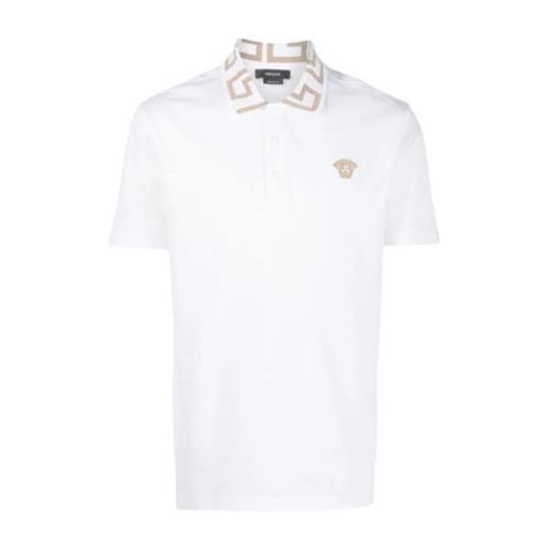 Versace Vita T-shirts och Polos med Greca och Medusa Broderi White, He...