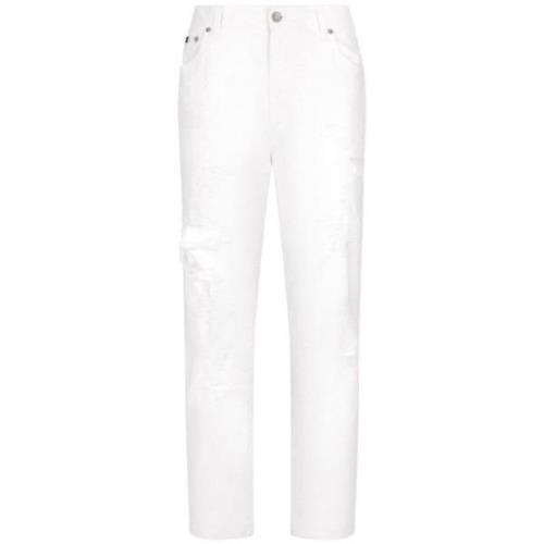 Dolce & Gabbana Slitna straight-leg jeans White, Dam