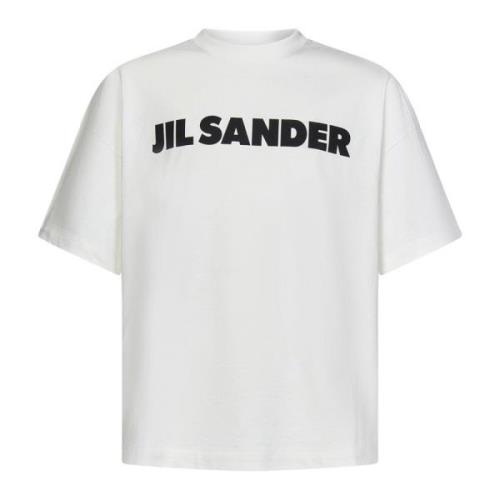 Jil Sander Vit Porslin Logo T-Shirt White, Herr