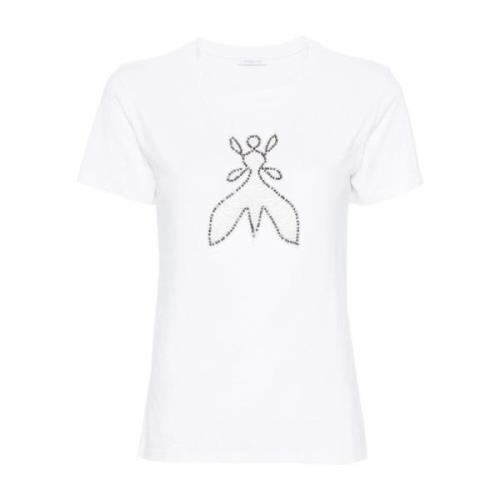 Patrizia Pepe Broderad Fly T-shirt White, Dam