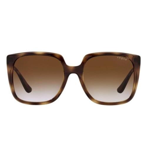 Vogue Mörk Havana Solglasögon med Bruna Shaded Linser Multicolor, Dam