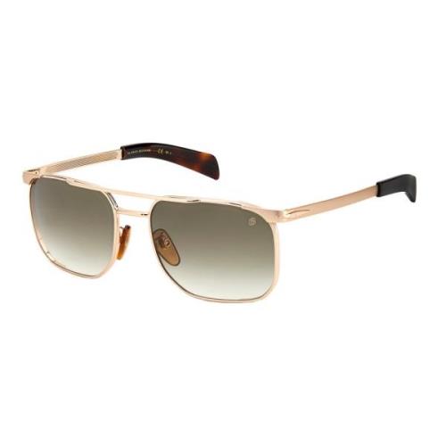 Eyewear by David Beckham Gold/Brown Shaded Sunglasses Multicolor, Herr