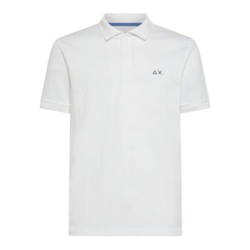 Sun68 Vit Polo T-shirt i fast modell White, Herr