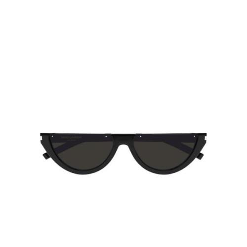 Saint Laurent Oval Frame Sunglasses, Black Acetate, 100% UV Protection...