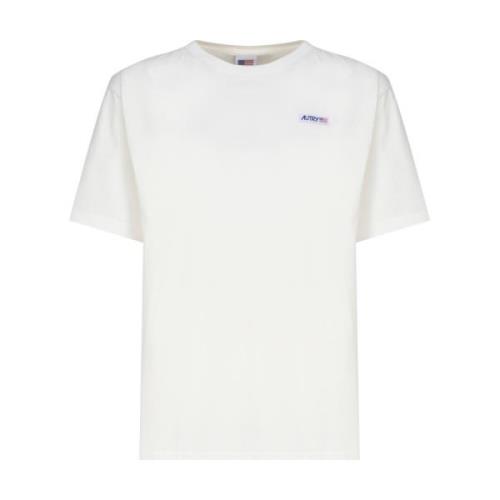 Autry Vit Bomull Logo T-shirt White, Dam