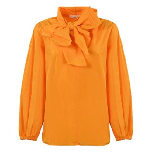Liviana Conti Orange Bow Skjorta för Kvinnor Orange, Dam