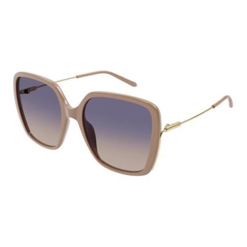 Chloé Nude/Blue Shaded Sunglasses Beige, Dam
