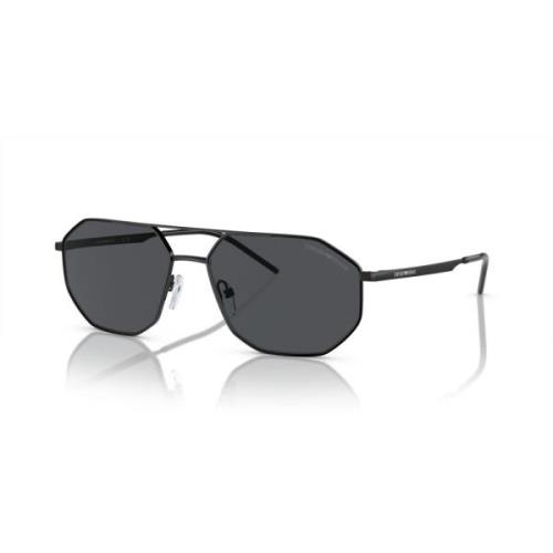 Emporio Armani Matte Black/Grey Sunglasses EA 2151 Black, Herr