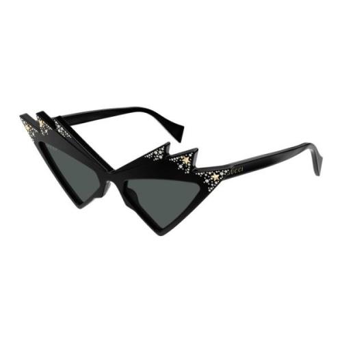 Gucci Black Grey Sunglasses Gg1371S 007 Black, Dam