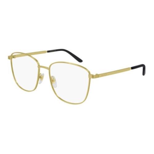 Gucci Gold Black Eyewear Frames Yellow, Unisex