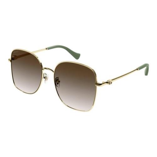Gucci Gold/Brown Shaded Sunglasses Brown, Dam