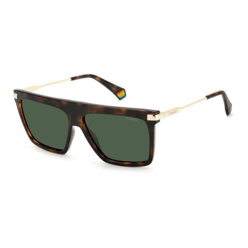 Polaroid Dark Havana/Green Sunglasses Brown, Herr