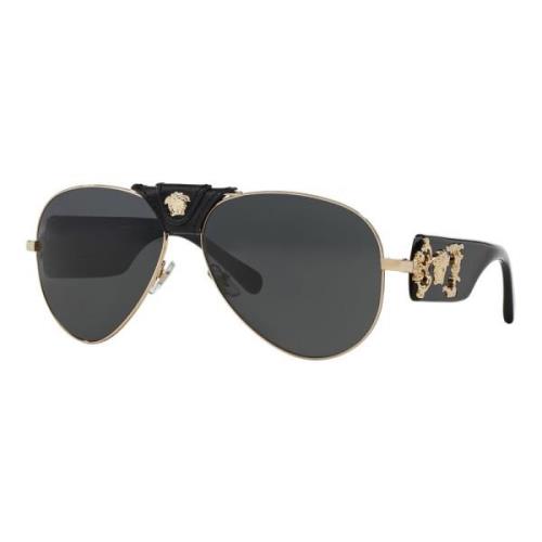 Versace Gold Black/Dark Grey Sunglasses Yellow, Herr