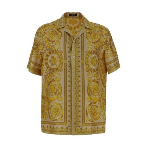 Versace Silkeskjorta - Stilfull och Lyxig Yellow, Herr