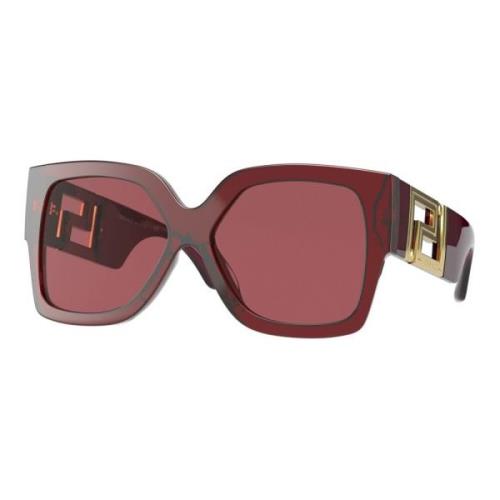 Versace Burgundy Greca Sunglasses Red, Dam