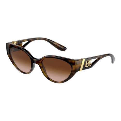 Dolce & Gabbana Monogram Solglasögon i Dark Havana/Brun Skugga Brown, ...