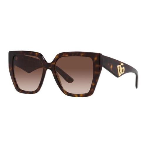 Dolce & Gabbana Havana Gold Solglasögon Brown, Dam