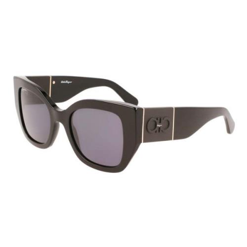 Salvatore Ferragamo Svart/Grå Blå Solglasögon Sf1045S Black, Dam