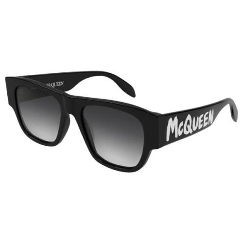 Alexander McQueen Black/Grey Shaded Sunglasses Multicolor, Herr