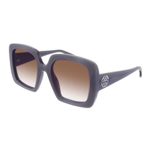 Alexander McQueen Grey/Brown Shaded Sunglasses Multicolor, Dam