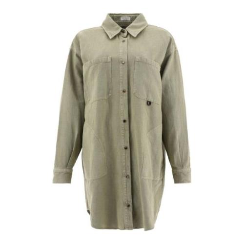 Brunello Cucinelli Western Skjorta Green, Dam