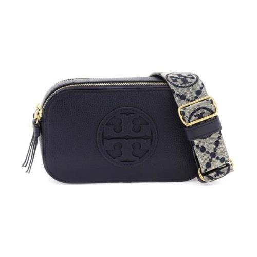 Tory Burch Miller Crossbodyväska i Grained Läder Blue, Dam