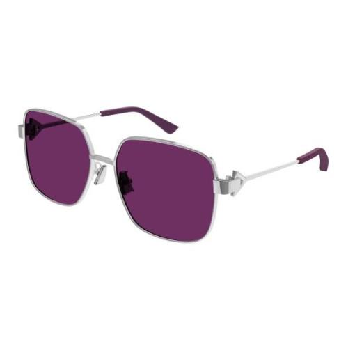 Bottega Veneta Silver/Violet Sunglasses Purple, Dam
