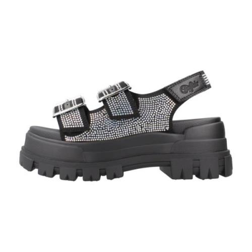 Buffalo Flat Sandals Black, Dam