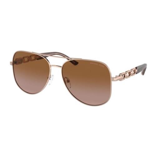 Michael Kors Rose Gold/Light Brown Sunglasses Chianti Pink, Dam