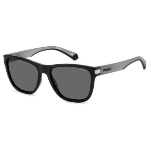 Polaroid Matte Black Grey Sunglasses Gray, Unisex