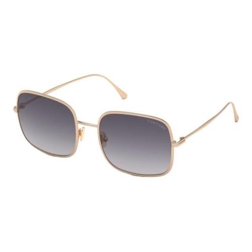 Tom Ford Keira Sunglasses in Shiny Rose Gold/Grey Shaded Yellow, Dam