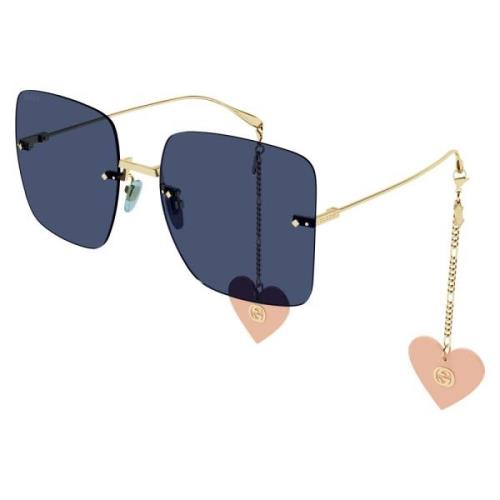 Gucci Gold/Blue Heart Sunglasses Yellow, Dam