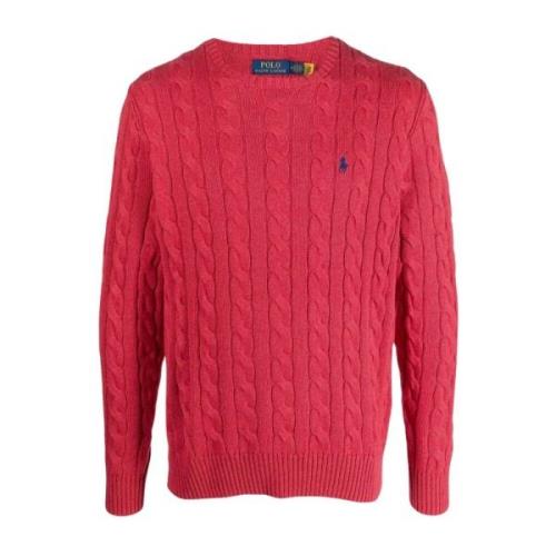 Ralph Lauren Cable-Knit Crewneck Sweater Red, Herr