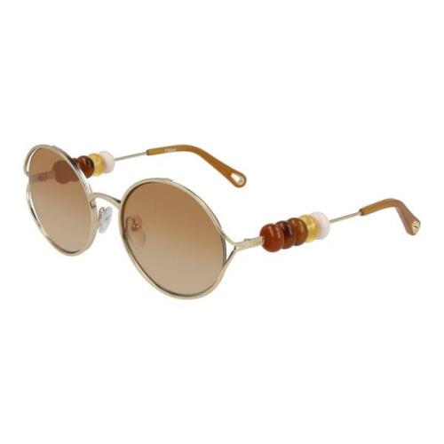 Chloé Gold/Brown Shaded Sunglasses Multicolor, Dam