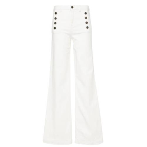 Twinset Wide Jeans White, Dam