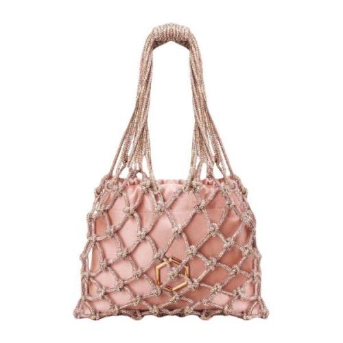 Hibourama Carrie Mini Väska - Ikoniskt Design med Kristalltråd Pink, D...