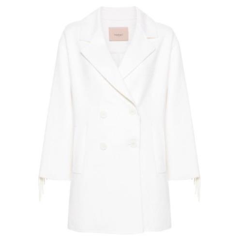 Twinset Double-Breasted Coats White, Dam