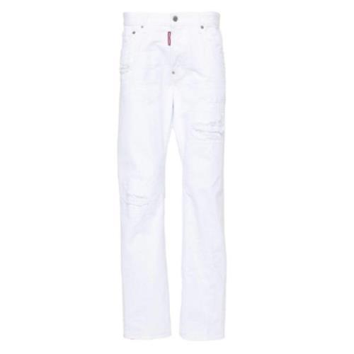 Dsquared2 Straight Trousers White, Herr