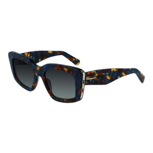 Salvatore Ferragamo Havana Blue/Grey Sunglasses Sf1024S Multicolor, Da...