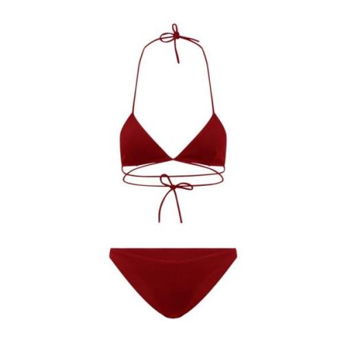 Lido Räfflad Bikini Badkläder i Polyamid Red, Dam