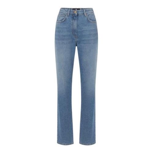 Elisabetta Franchi Klassiska Straight Jeans för Kvinnor Blue, Dam