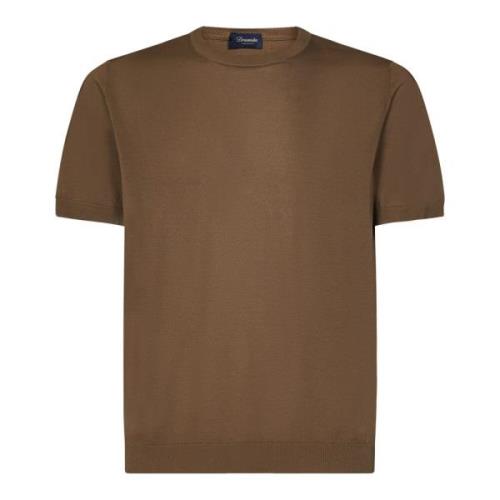 Drumohr T-Shirts Brown, Herr