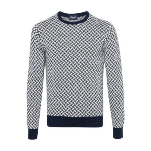 Drumohr Round-neck Knitwear Blue, Herr